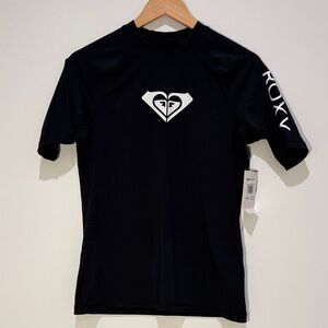 Roxy Black Short Sleeve Rash-guard UPF 50+